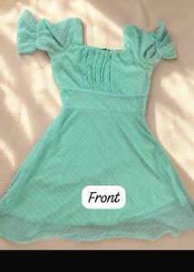 price drop🆘Pinteresty Aqua Swiss Dot Mini Dress