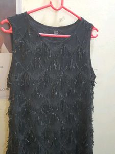 💥Shein Party Wear Sparkly Black Sleeveless Dress