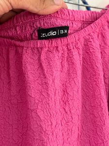 Pink Puff Sleeve Tiered Midi Dress