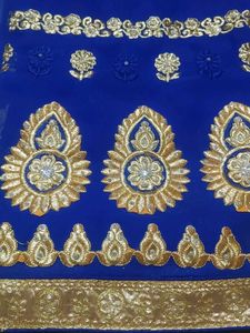 Royal Blue Saree with Gold Embroidery