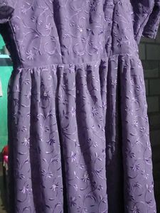 Beautiful Purple Embroidered Gown