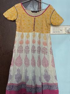Elegant Yellow & White Printed Kurta
