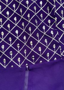 Elegant Purple Embroidered Gown