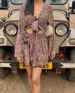 Crop Top &amp; Rara Skirt Matching Set Indian Silk