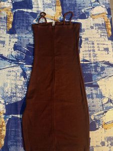 Brown Strappy Bodycon Dress