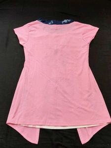 Pink Tunic Top with Floral Print