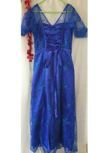 Blue Backless Gown