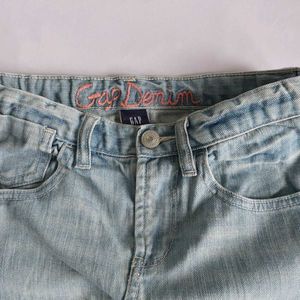 Light Wash Denim A-Line Skirt