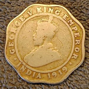 Extremely Rare 1919 4 Annas Coin