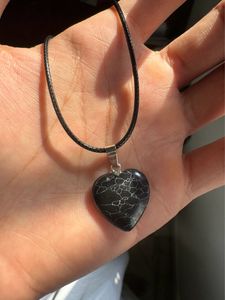 Cute mini black heart pendant necklace