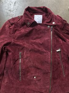 Burgundy Suede Moto Jacket