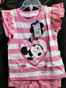 Cute Minnie Mouse Pink Striped Outfit