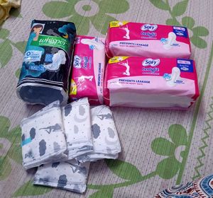 Sanitary Pads Bundle -  Sofy + whisper &amp; 4 freebie