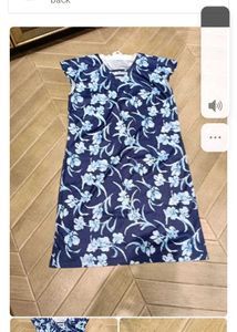 Navy Blue Floral Print Dress
