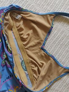 Gap Blue Floral Halter Bikini Top
