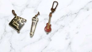 Retro Movie, Music &amp; Guitar Keychains