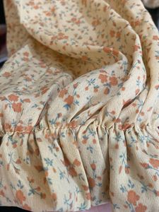 Cute Floral Smocked Square Neck crop Top