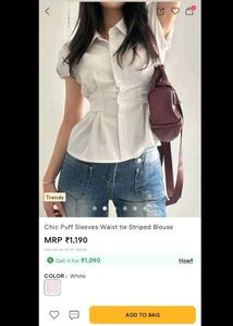 Savana Chic Striped Puff Sleeve Blouse