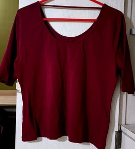"Ginger By Lifestyle" Maroon Top With Freebie