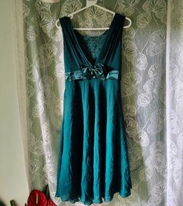 Elegant Teal Chiffon Party Dress