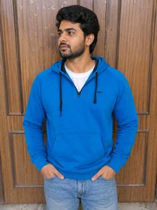 Men's Blue Hooded Sweatshirt