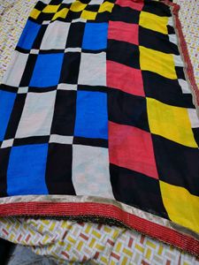 Colorful Geometric Print Saree