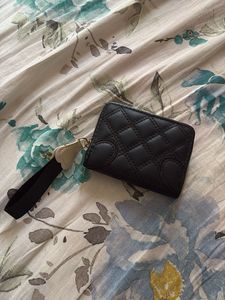 Chic Quilted Wallet with Wrist Strap
