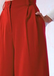 Red Wide Leg Trousers