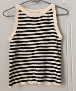 Classic Striped Sleeveless Knit Top