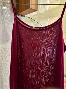 Burgundy Velvet Dress