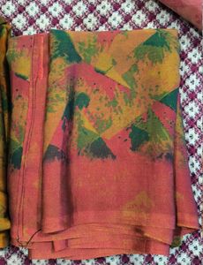 Abstract Print Silk Saree