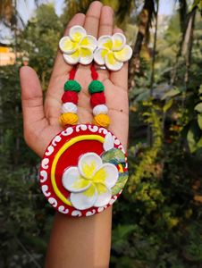 Handmade Floral Clay Necklace set