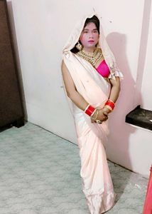 Embellished shining crepe saree