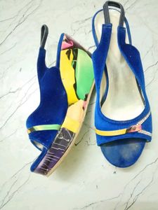 Blue Slingback Heels
