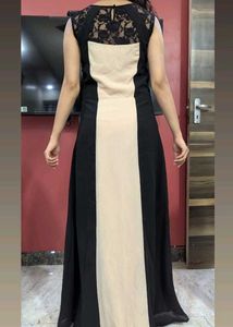 Elegant Black and Beige Maxi Dress🎀✨