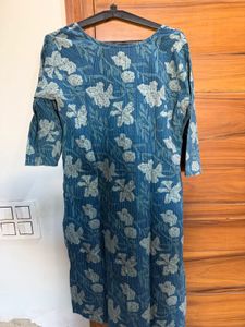 Blue Floral Print Kurta