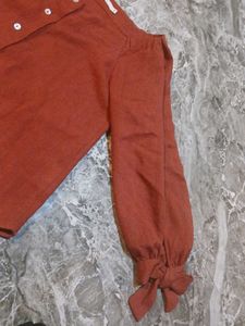 💗Chic Rusty Orange Button-Up Top 💗