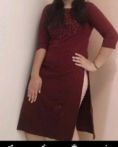 Important Fabric , Maroon Colour Kurta
