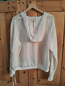 White Mesh Hoodie