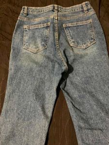 Flared Blue Denim Jeans