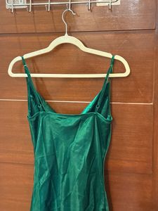 Emerald Green Satin Slip Dress