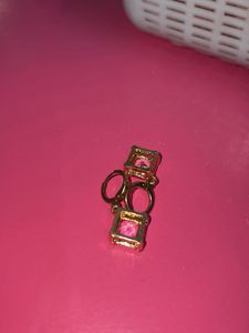 Sparkling Square Gemstone Hoop Earrings