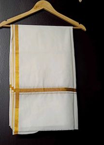 Traditional Dhoti with Golden Border