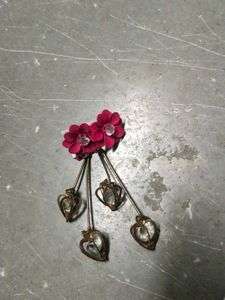 Vintage Flower &amp; Heart Dangle Earrings
