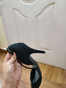 Christian Siriano Black Suede Heels