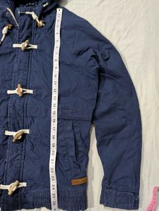 Men's Blue Duffle Hooded Jacket