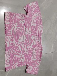 Dashing girls hot pink set of crop top and pant