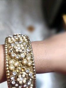 Pearl &amp; Stone gold Bangles