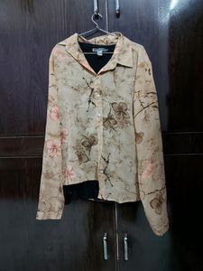 PURYS beige Beautiful Floral Printed Top