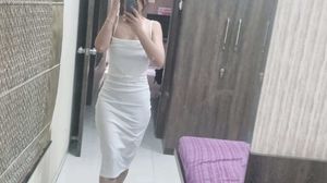 Classy white midi dress